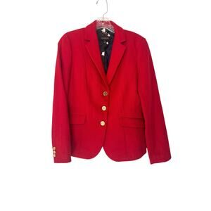 Talbots Red Office Work Career Business Preppy Wool Blend Aberdeen Blazer Size 2